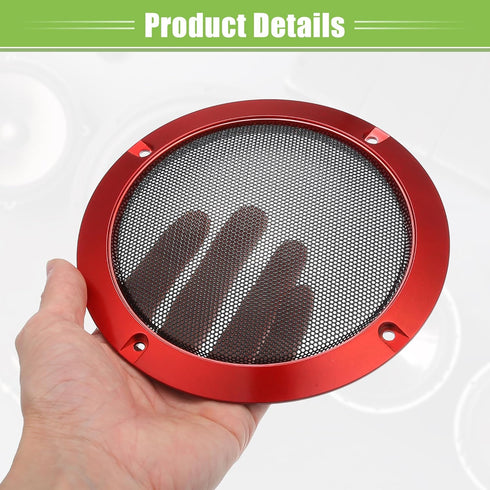 ACROPIX Universal 5" Car Speaker Grills Cover Mesh Round 5 Inch Audio Speaker Subwoofer Guard Protector Case with Mounting Screws Iron Red - Pack ...