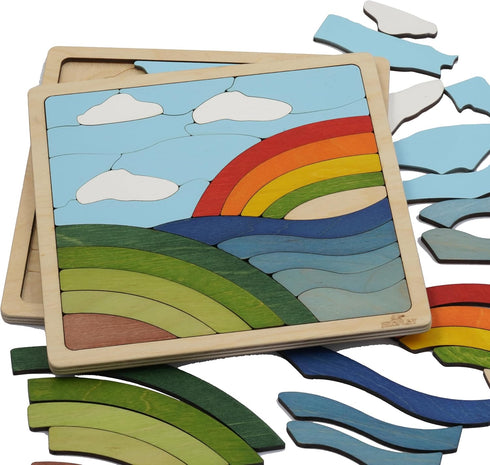 RAINBOW Puzzle for Kids | 25 Pieces Wooden Jigsaw Puzzle | Learning Toy and Gift for Boys Girls Ages 3 Years and above...