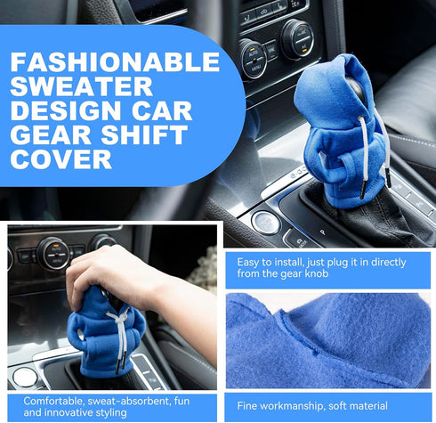 Gear Shift Hoodie, Gear Shift Cover, Universal Car Shift Knob Hoodie, Mini Hoodie for Car Shifter, Automotive Interior Cute Gadgets, Car Accessori...
