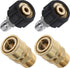 Tool Daily Pressure Washer Adapter Set, Quick Connect Kit, Metric M22 15mm Female to M22 Male Fitting, 5000 PSI, 4 Pcs...