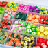 480pcs Fruits Clay Beads for Jewelry Making, 24 Styles Mixed Clay Beads Fruit Charms for Bracelet Making Kit, Polymer Heishi Beads for Women DIY N...