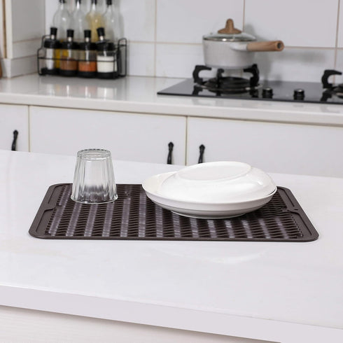 Silicone Dish Drying Mat for Multiple Usage,Easy clean,Eco-friendly,Heat-resistant Silicone Mat for Kitchen Counter or Sink,Refrigerator or drawer...