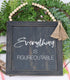 Parisloft Everything Is Figureoutable Framed Wall Sign With Bead String Hanger, Rustic Farmhouse Wood Hanging Decor, Black...