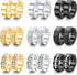 FIBO STEEL 9 Pairs Non-Piercing Earrings Stainless Steel Clip On Hoop Earrings For Men Women Paved CZ Ear Clip...