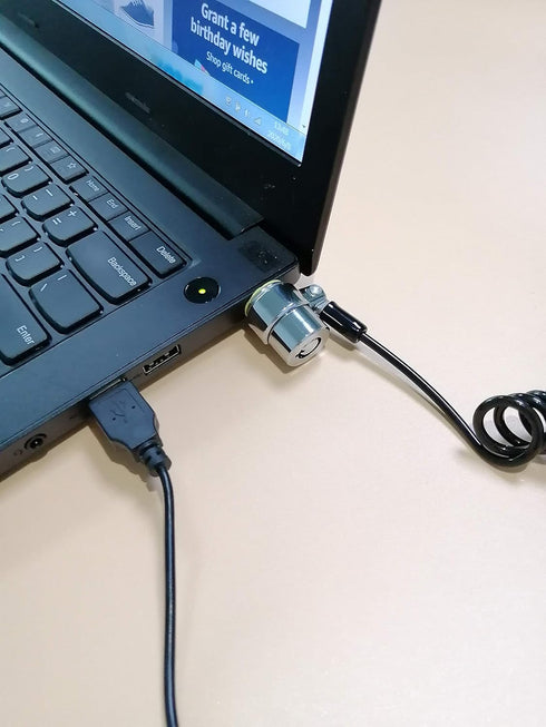 Security Hardware Cable Lock Kit,Retractable Cable Lock Portable Keyed Laptop Lock 3 Keys 6.2Ft for Monitors, Laptops, MacBooks, Tablets, iPad,Mac...