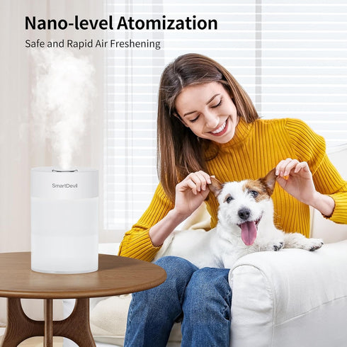 SmartDevil Small Humidifier, 600ml Portable Mini Humidifier, USB Personal Desk Humidifier for Bedroom, Plants, Office, Travel, Nightstand with Nig...