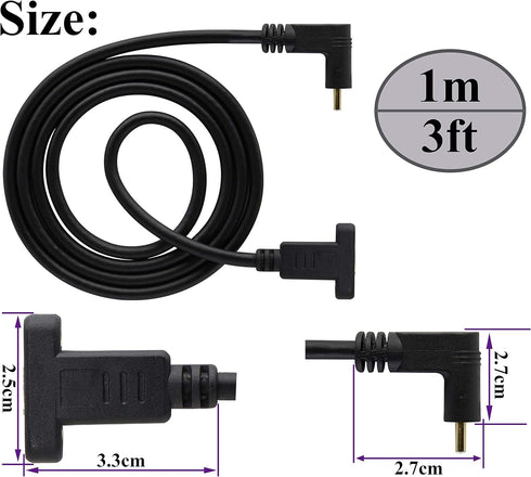 90 Degree USB 3.1 Type C Panel Mount Cable Gen 2 Up&Down Angle Type C 3.1 Female Panel Mount to Male Cable,Supports Charging,Data,Audio,Video Cabl...