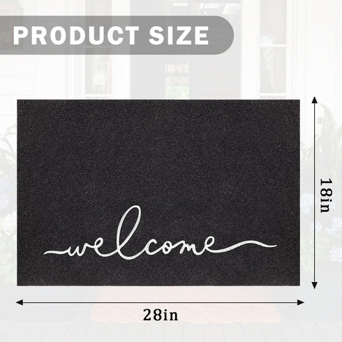 Welcome Mats for Front Door Outdoor Indoor Non Slip Doormat Super Absorb Mud Easy to Clean Entrance Mats for Home,Patio,High Traffic Areas Black...