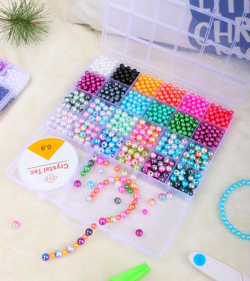 HINSOCHA Bracelet Beads Kit - 1020Pcs Gradient Colorful Round Beads (6mm+8mm) for Jewelry Making, DIY Crafts, Gifts for Kids and Adults...