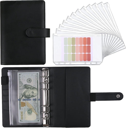 Money Saving Binder, Savings Challenges Book with for Cash Envelopes, 12pcs Zipper Envelopes A6 Budget Binder, Budget Planner for Managing Budgets...