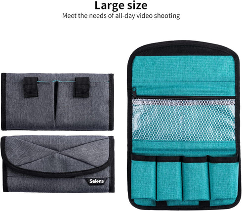 Selens Camera Battery Bag/Case/Pouch/Holder (4 Pocket) DSLR Battery SD Card wallet for NP-FZ100, LP-E6,AA Battery,LP-E8,LP-E10,LP-E12 Battery,EN-E...