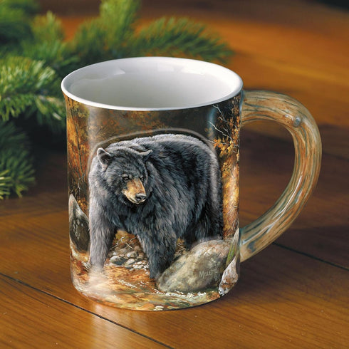 Wild Wings 8955712275 Autumn Streamside Black Bear Sculpted Mug, 16 oz...