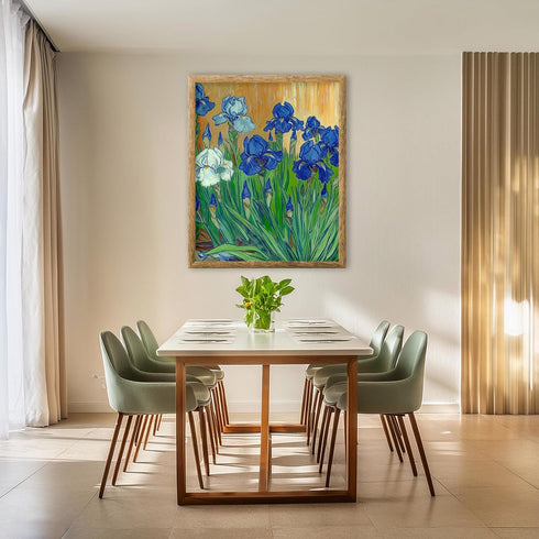 Posterizer 1 pcs-vibrant classics inspired-in oil painting style-vibrant blue flowers 2-Floral & Botanical Art-Vintage Art-Gift for Art Lovers- un...
