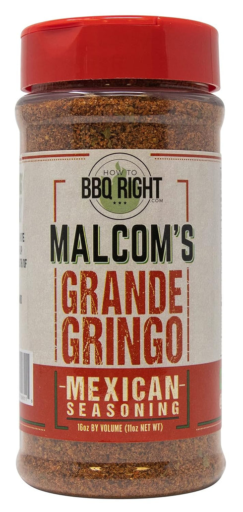 Malcom's Seasoning Grande Gringo | Spicy Mexican Seasoning for BBQ, Grill, Tacos, Dips, Even Margaritas | 11 Ounces...