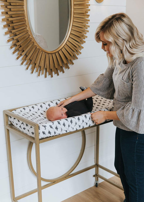 Premium Knit Changing Pad Cover by Copper Pearl: Soft, Stylish, and Universal Fit for All Standard Diaper Changing Pads, Trendy Design Changing Pa...