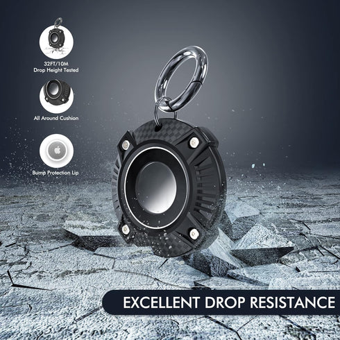 Waterproof Airtag Holder Keychain Case,HonShoop Screw Full Cover Protective Air Tag Compatible for Apple AirTag Key Ring (Black B 4 Pack)...
