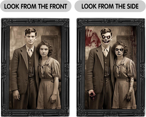 Halloween Decorations Indoor, 3D Changing Face Moving Portrait Pictures Frames for Scary Halloween Haunted Mansion House Decor Wall Decoration- 4 ...