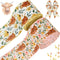 2 Rolls 20 Yards Boho Floral Highland Cow Wired Edge Ribbon Animal Flowers Printed Fabric Ribbon for Gift Wrapping Wreaths Making Craft Supplies, ...