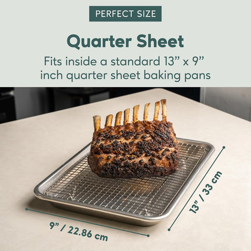 Ultra Cuisine Stainless Steel 8.5 x 12-inch Cooling and Baking Rack - Oven-Safe - Dishwasher-Safe - Heavy Duty - Tight Wire Bake for Oven Cooking ...
