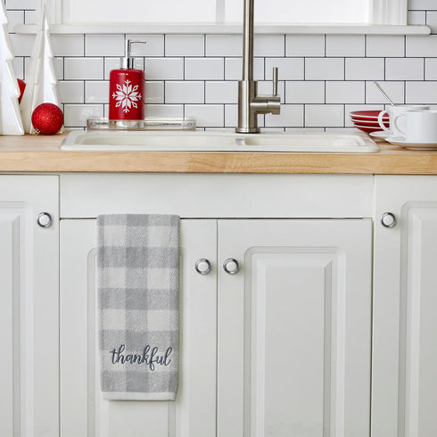 SKL Home by Saturday Knight Ltd. Thankful Plaid Hand Towel (2-Pack), Gray...