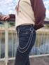 Wallet Chain Pants Pocket Chain Belt Chains Jean Chains 22.5" Silver Keychain with Both Ends Lobster Clasps Keys, Wallet, Jeans Pants Belt Loop Pu...