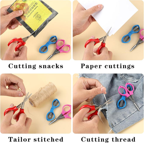 Folding Scissors, 3Pack small scissors Portable Mini Travel Trip Scissors Crafting Scissors Stainless Steel Retractable Mini Scissors for Home Off...