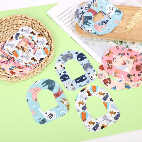 25pcs Adhesive Patches for Omnipod 5 Stickers, Glucose Monitor Strap with Hole Sensor Covers Cgm Waterproof Pack Cute Pets Monitor Tape Overpatch(...
