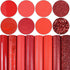 8 Pieces 8x12 Inch Faux Leather Sheets Red Fine Chunky Glitter Metallic Litchi Butterfly Patent Skin Lizard Texture Leather Fabric for Bows Earrin...