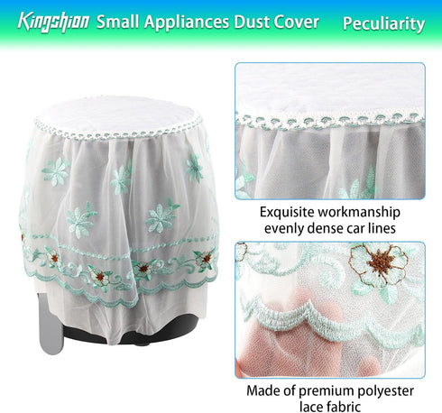 Printed Lace Small Appliances Dust Cover Compatible with Air fryer, Rice Cooker, Ice Maker, Juicer, Soy Milk Maker and Most Round Kitchenware, 11....