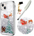 for iPhone 15 Case iPhone 15 Christmas Phone Case Glitter Sparkle Liquid Floating Case Shockproof Clear Soft TPU Bumper Case Xmas Santa Claus Sili...
