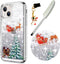 for iPhone 14 Case iPhone 14 Christmas Phone Case Glitter Sparkle Liquid Floating Case Shockproof Clear Soft TPU Bumper Case Xmas Santa Claus Sili...
