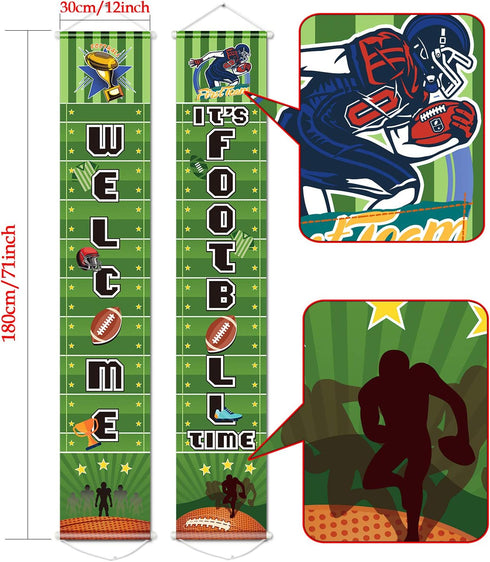 Football Party Banner Football Party Decorations Welcome Porch Sign for Basketball Theme Festival Birthday Baby Shower Decoration...