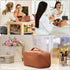 Travel Makeup Bag Large Capacity Cosmetic Bags Waterproof Toiletry Bag for Women Lay Flat PU Leather Makeup Bag with Divider and Handle Makeup Org...