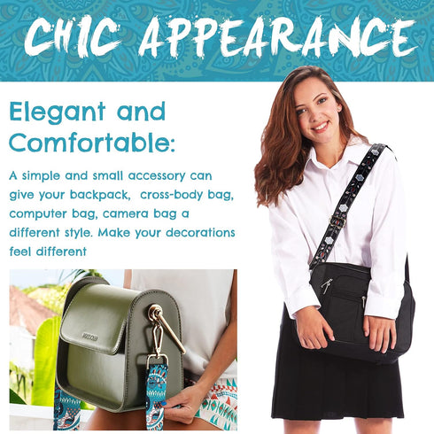 Weewooday 3 Pieces Crossbody Straps Adjustable Purse Straps Replacement handbag Strap Guitar style Strap for Women...