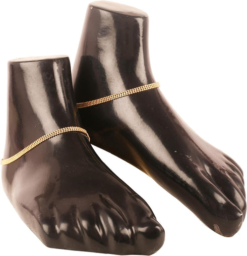 Touchstone Indian Bollywood Pretty Ethnic Style Small Ball Chain Designer Jewelry Paazeb Anklets Payal in Gold Tone for Women....