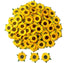 PLflower Set of 50 Tiny Sunflowers Mulberry Paper Craft Supplies Scrapbook Card Flower Embellishments Size 0.55 inches Very Small Craft Handmade W...