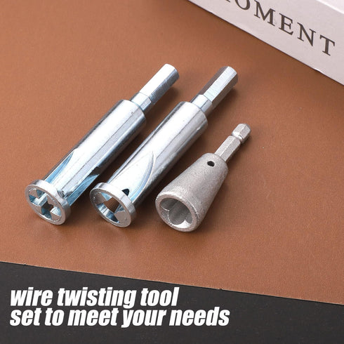 3pcs Wire Twisting Tools, 3 Way /5 Way Wire Stripper and Twister Wire Stripping Tool Wire Connector Socket Cable Twister Tool for Power Drill...