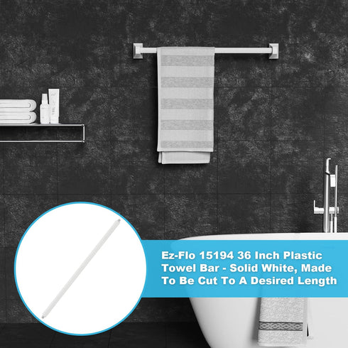 Replacement Towel BAR 24" Rod Spring Loaded Ends Durable Plastic Wall Mounted...