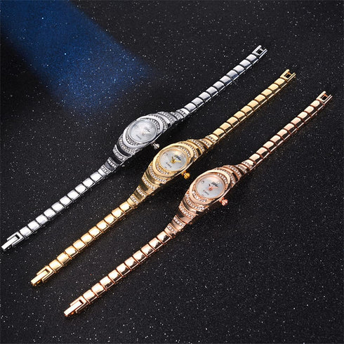 CdyBox Ladies Thin Strap Watch Fashion Diamond Wrist Watch Quartz Watches 3Pack Wholesale...