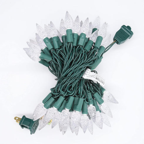 UL Certified LED Christmas String Lights, 17 Feet 50 Count C6 Strawberry Christmas Light Set, Green Wire, Connectable Commercial Grade String Ligh...