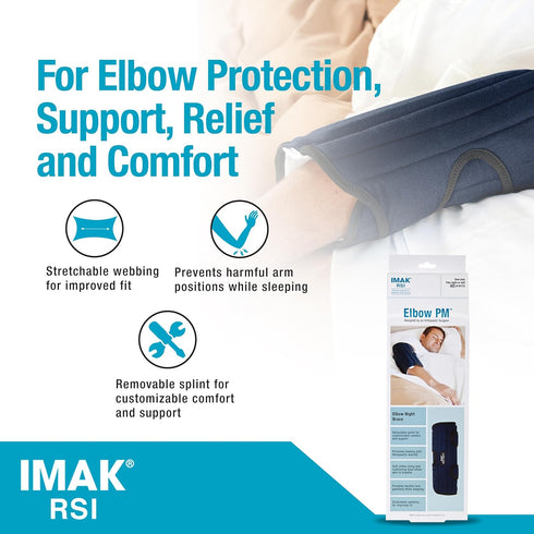 Brownmed - IMAK RSI Elbow PM - Elbow Brace & Immobilizer for Nighttime - Removable Splint for Cubital Tunnel Syndrome & Ulnar Nerve Support - Stab...
