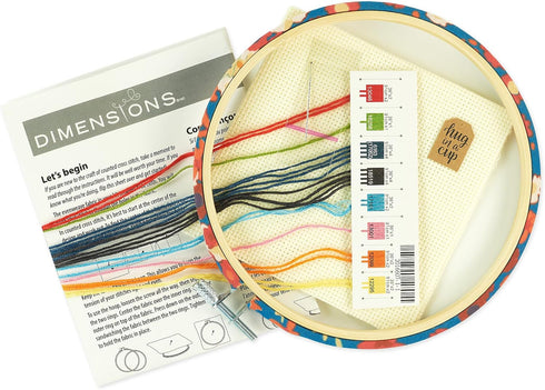 Dimensions Tea Time Counted Cross Stitch Kit for Beginners, 6" Diameter, 6 Piece...