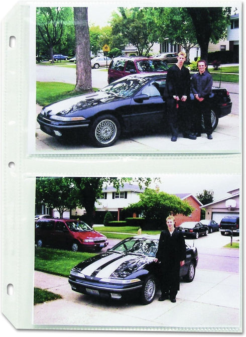 C-Line Clear Photo Pages for Four 5 x 7 Photos, 3-Hole Punched, 11.25 x 8.13, 50/Box...