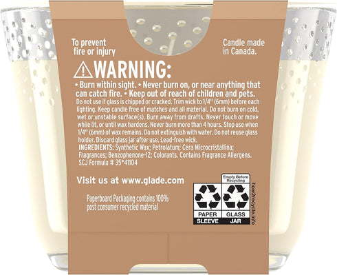 Glade Candle Marshmallow Irish Cream, Fragrance Candle Infused with Essential Oils, Air Freshener Candle, 3-Wick Candle, 6.8 Oz, 3 Count...