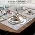 BETEAM Placemats Set of 6 Woven Vinyl Placemat for Dining Table Washable Wipeable Kitchen Place Mats Durable Indoor Outdoor Table Mats -01 Smoky G...