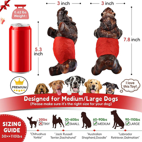 DBF Dog Chew Toys for Aggressive Chewers - Wild Boar Indestructible Dog Squeak Toy with Bacon Flavor, Durable Heavy Duty Dog Toys, Tough Nylon Dog...