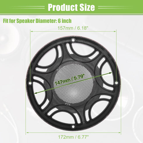 ACROPIX Universal 6" Car Speaker Grills Cover Mesh Round 6 Inch Audio Speaker Subwoofer Guard Protector Case with Mounting Screws Iron Red - Pack ...