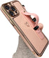 KANGHAR Designed for iPhone 13 Pro Max Case with Strap Luxury Love Heart Plating Gold Bumper Phone Cover Wristband Kickstand Full Body Protective ...