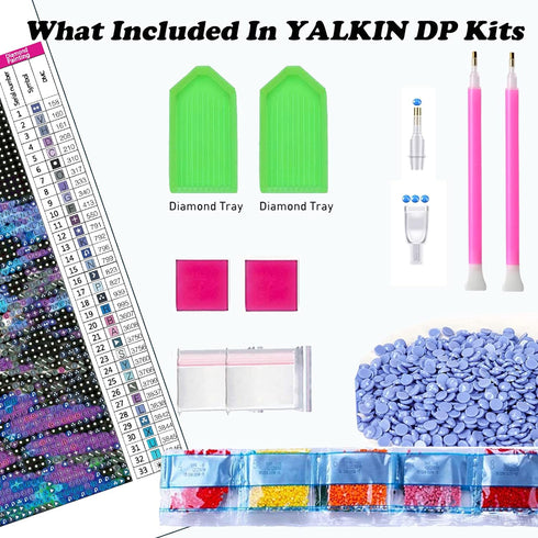 YALKIN 5D Diamond Painting Kits for Adults DIY Large Waterfall Full Round Drill (35.5 x 15.7 inch) Pictures Arts Paint Kits Diamond Painting Kits ...
