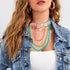 Navoky Punk Leather Choker Multilayered Acrylic Chain Heart Circle Necklace Gothic Layered Chain Collar Metal Ring Necklaces Adjustable Party Rave...